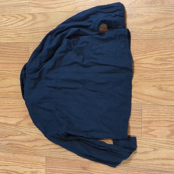 Michael Kors navy blue button up blouse gold buttons linen viscose size large - Picture 3 of 4